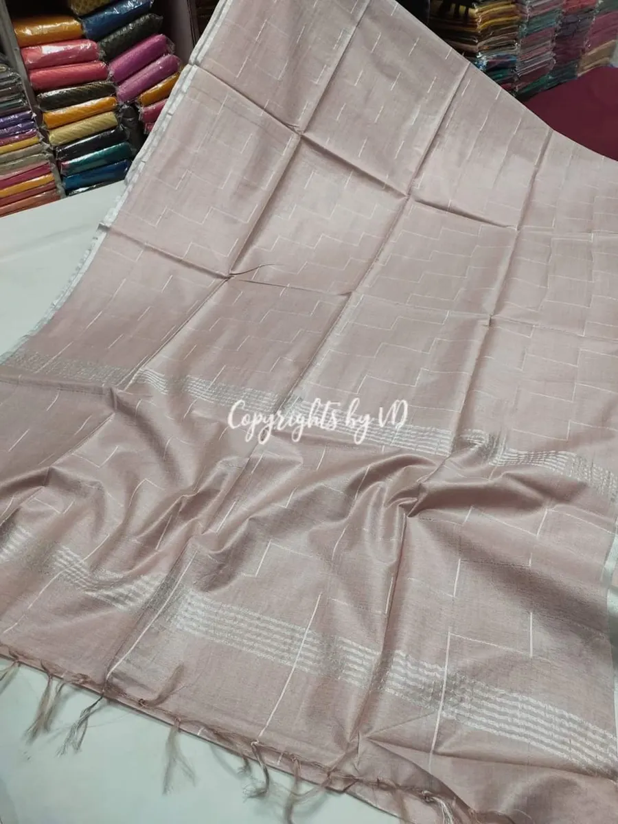 Kota Viscose Silk Saree with Dupion Silk Zig-Zag Weaving – Elegant Lightweight Designer Saree